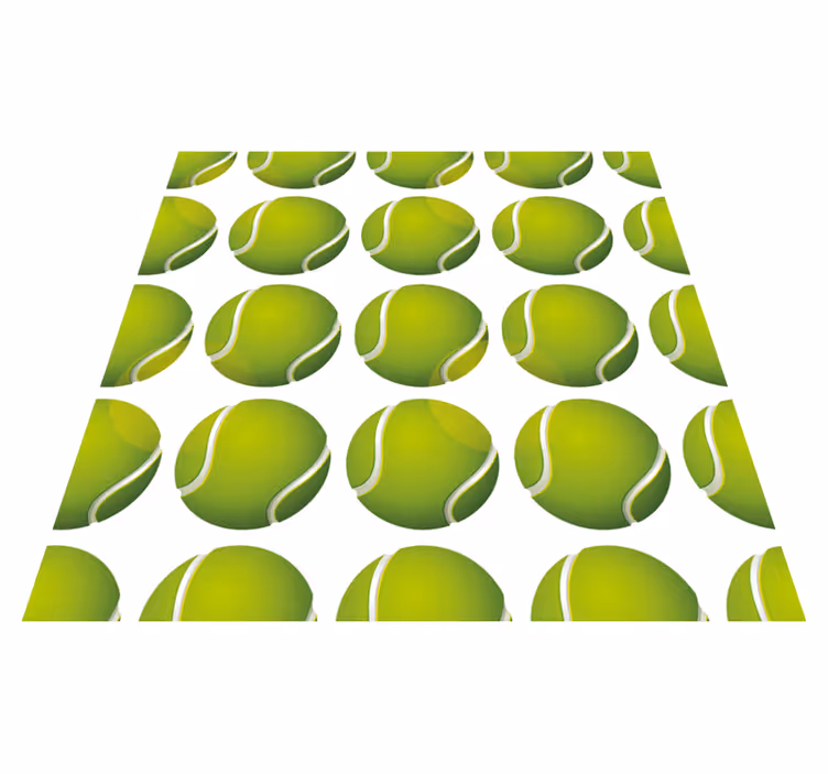 Tennis Ball Motif vinyl rug gaming - TenStickers