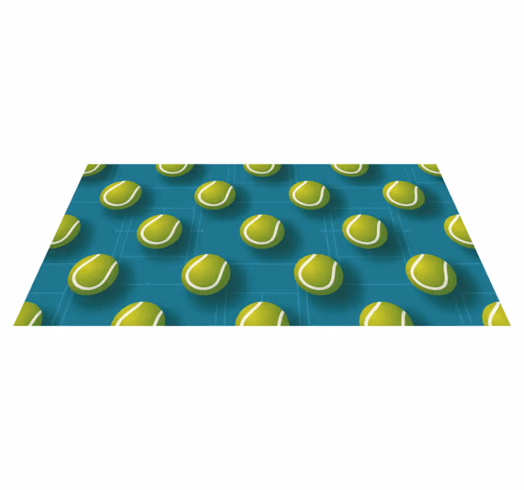 Tennis Ball Pattern teenage bedroom vinyl rug - TenStickers
