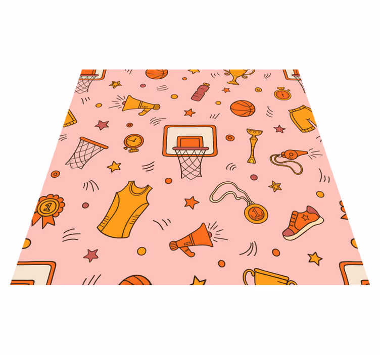 Sporty Fun Elements vinyl rug gaming - TenStickers