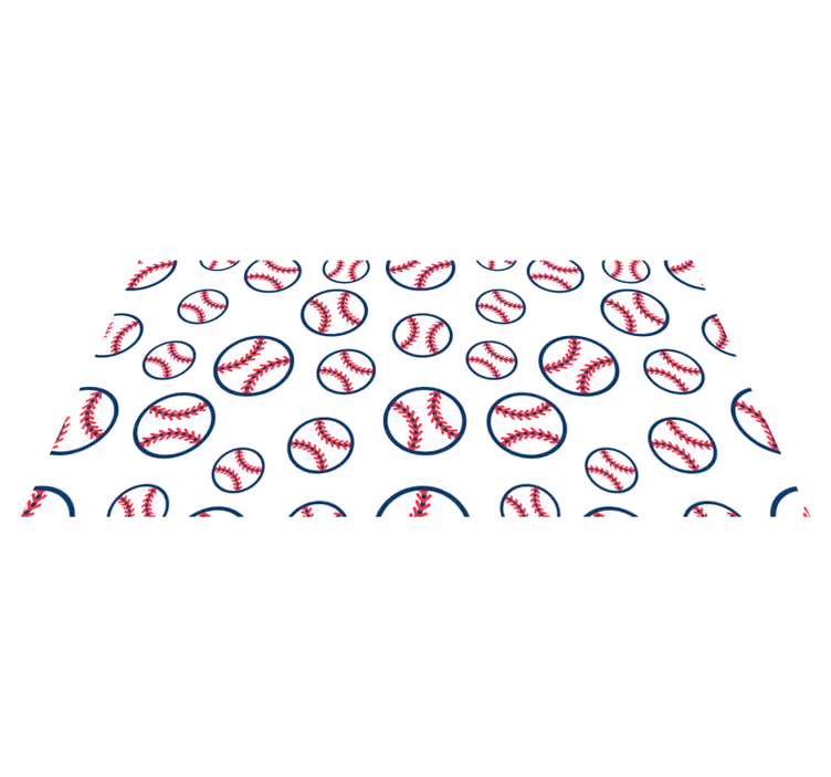 Baseball Pattern vinyl rug gaming - TenStickers