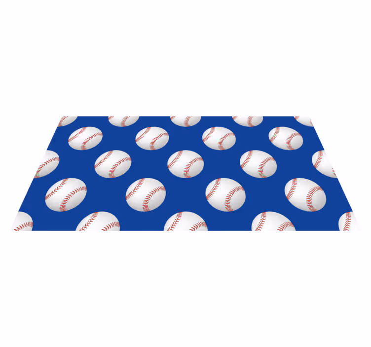 Baseball Motif vinyl rug gaming - TenStickers