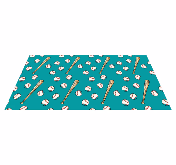 Baseball Pattern Fun vinyl rug gaming - TenStickers