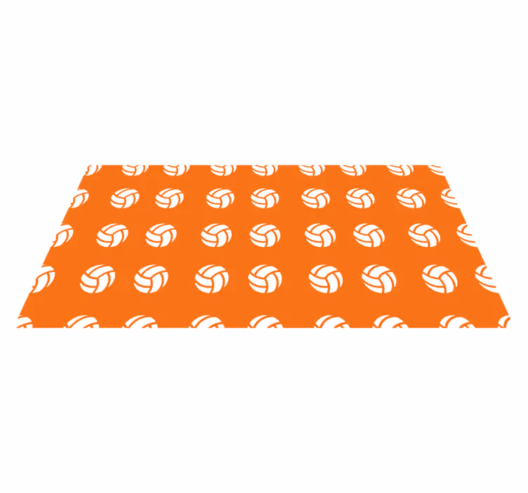 Orange Volleyball Pattern vinyl rug gaming - TenStickers