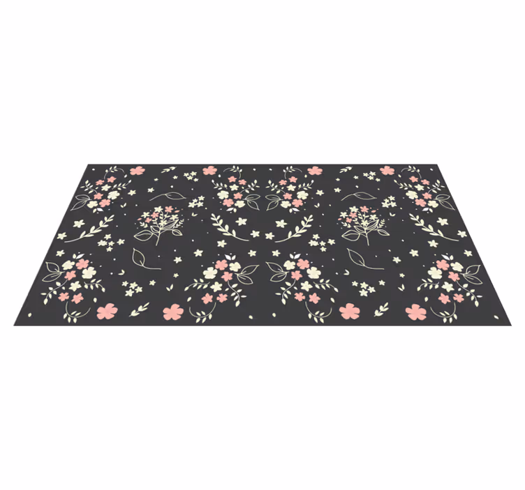 Floral Patterned Elegance vinyl rug flowers - TenStickers