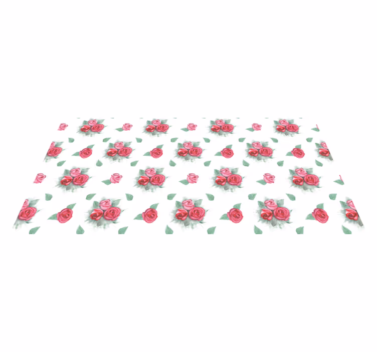 set of roses vinyl rug flowers - TenStickers