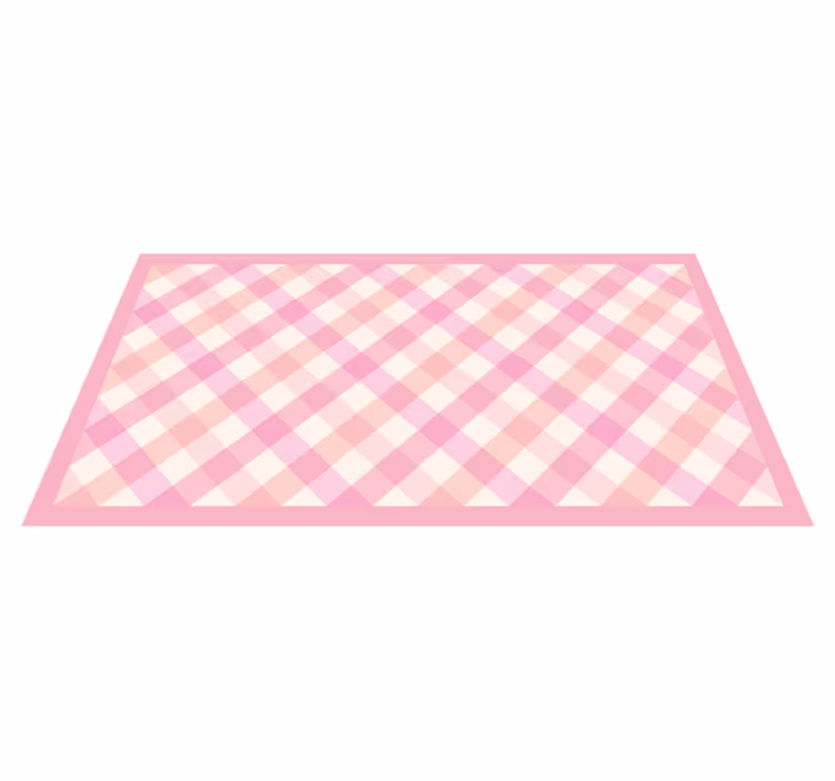 Pink Checkered Pattern striped vinyl rug - TenStickers