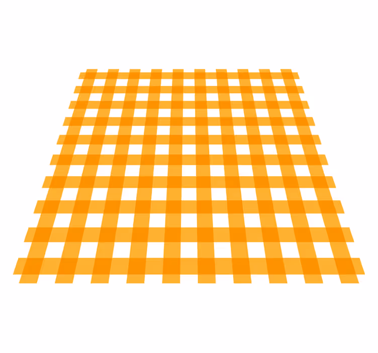 Orange checkered motif kitchen vinyl rug - TenStickers
