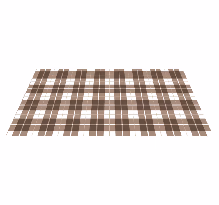 Brown Plaid Print tile vinyl rug - TenStickers