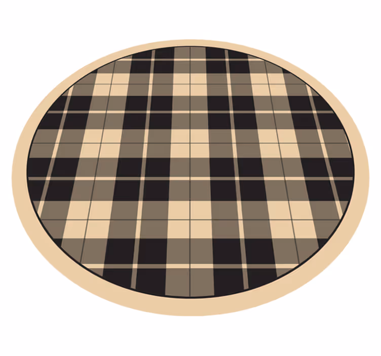 Plaid Configuration circular vinyl rug - TenStickers