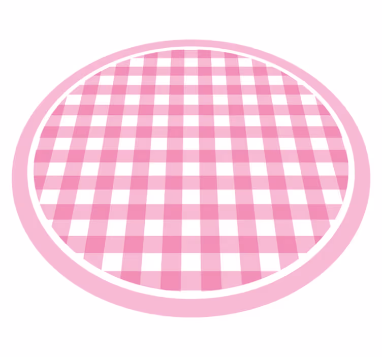 Pink Checkered Style vinyl rug - TenStickers