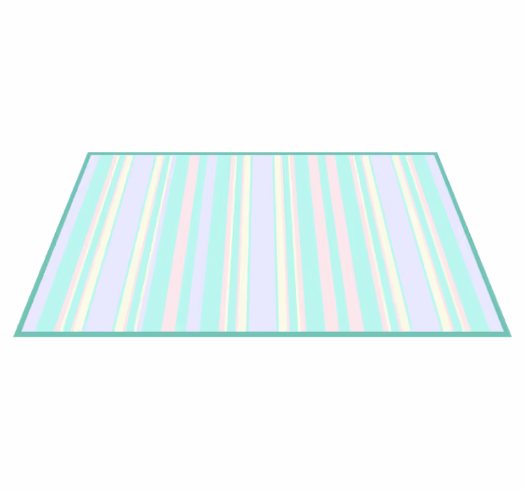 Pastel lines pattern striped vinyl rug - TenStickers