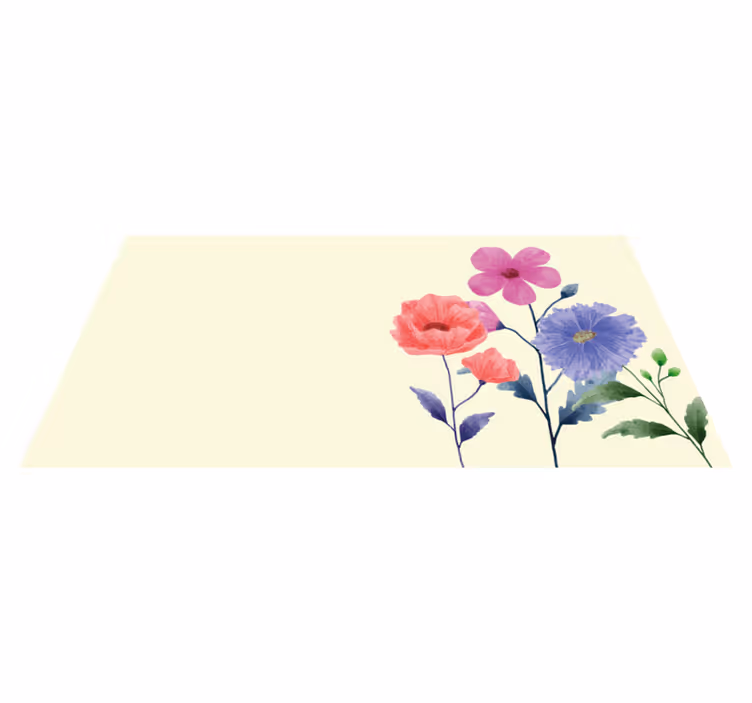 Vinyl rug flowers in lively floral design - TenStickers