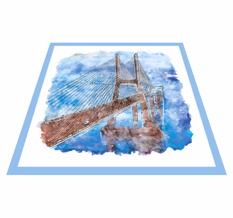 Suspension Bridge Artwork vinyl rug bathroom - TenStickers