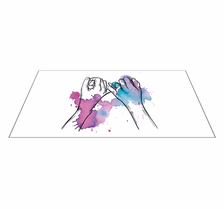 Colorful Hand Gesture teenage bedroom vinyl rug - TenStickers