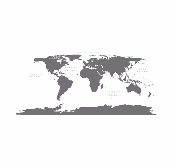 Stylized world map living room vinyl rug - TenStickers