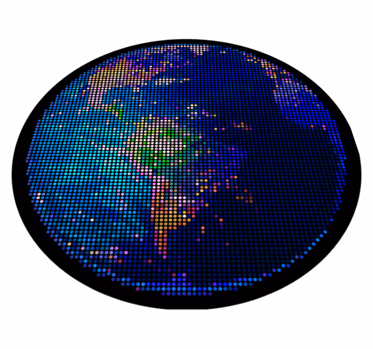 Disco earth ball world map vinyl rug - TenStickers