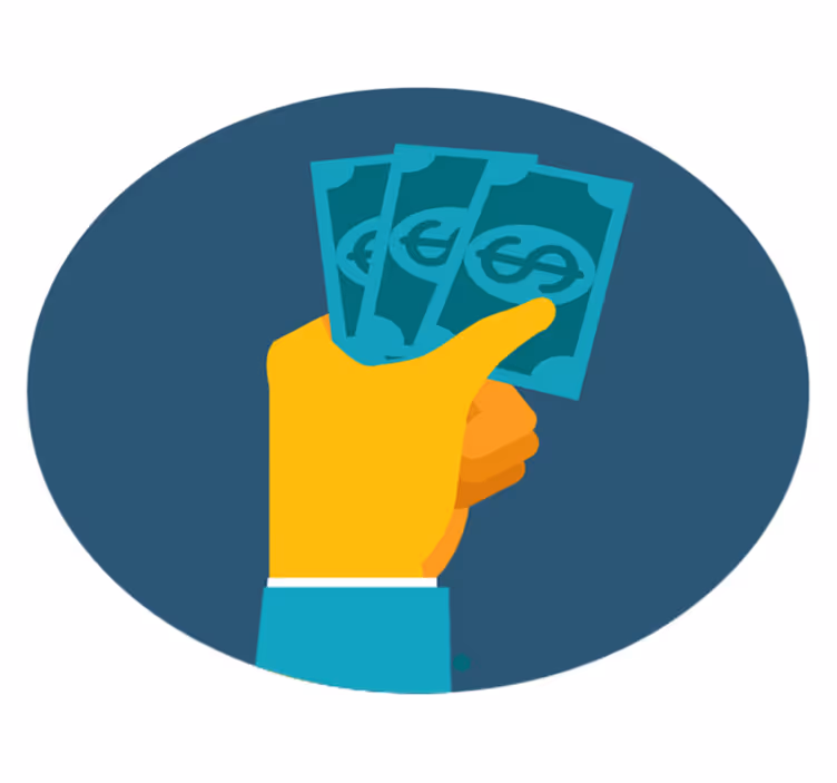 Hand Holding Cash vinyl rug - TenStickers