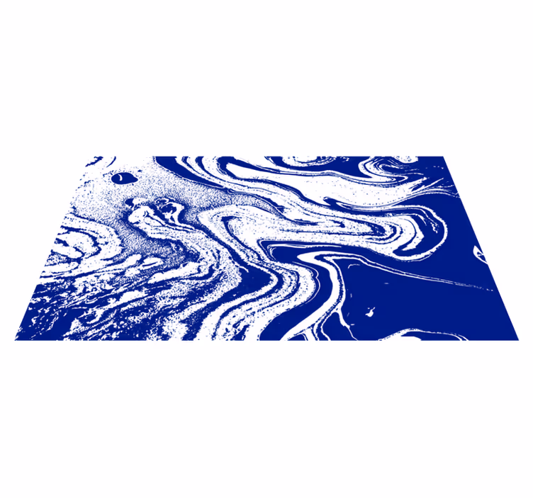 Bold Blue Swirls marble vinyl rug - TenStickers
