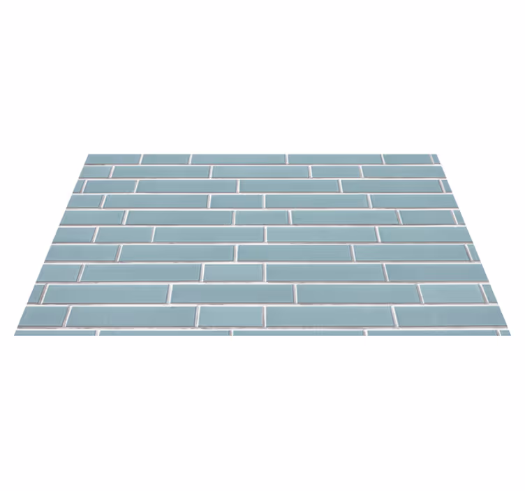 Blue Brick Motif vinyl rug bathroom - TenStickers