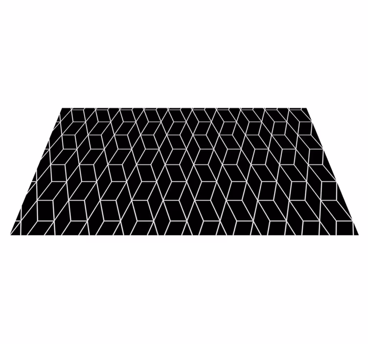 Overlapping black squares minimal rug - TenStickers