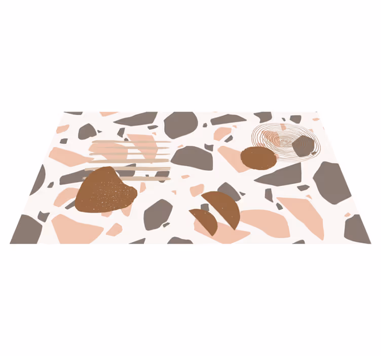 Abstract terrazzo shapes vinyl rug - TenStickers