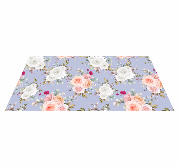 Elegant Rose Patterns vinyl rug flowers - TenStickers