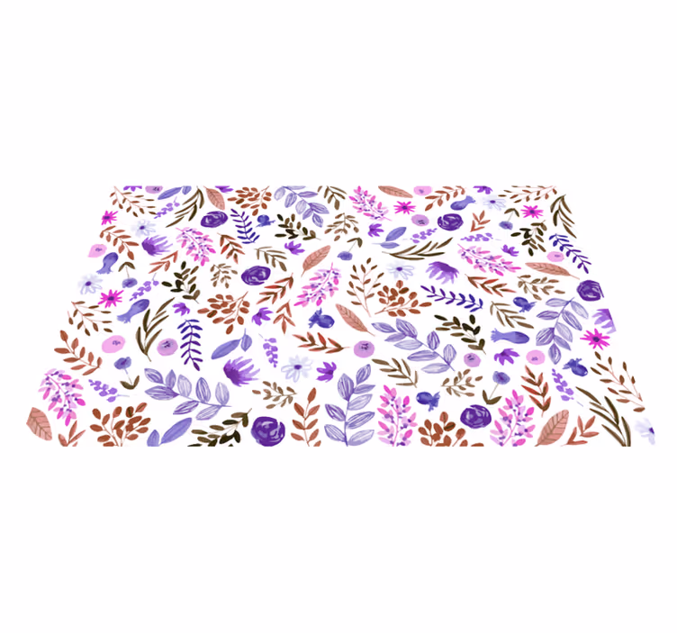 Nature Pattern vinyl rug flowers - TenStickers