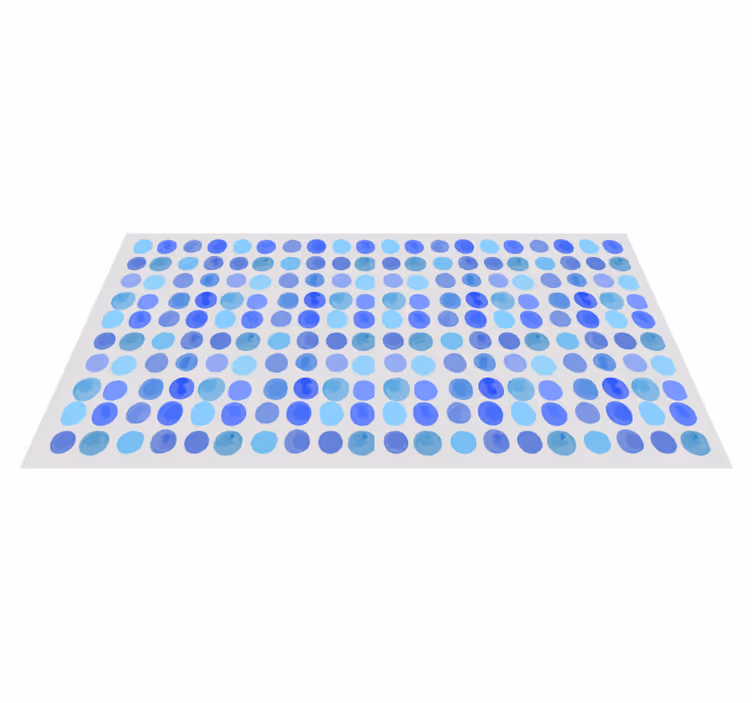 Blue dot pattern vinyl rug bathroom - TenStickers