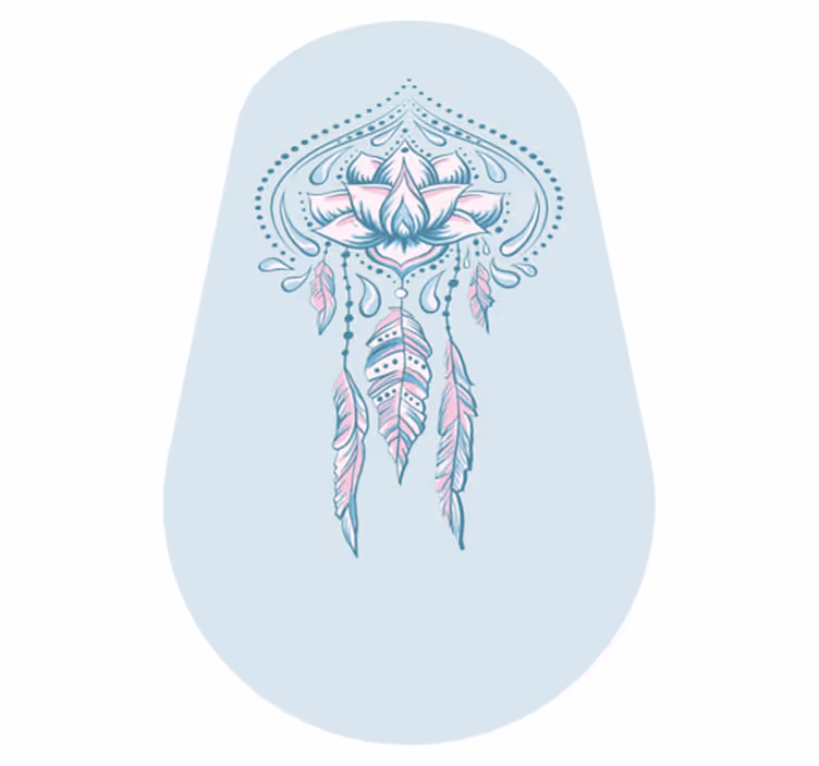 Lotus Pattern mandala vinyl rug - TenStickers