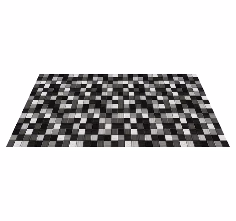 Grey shade squares vinyl rug bathroom - TenStickers