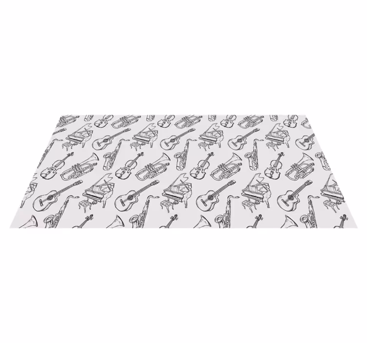 Musical Instruments Pattern vinyl rug - TenStickers