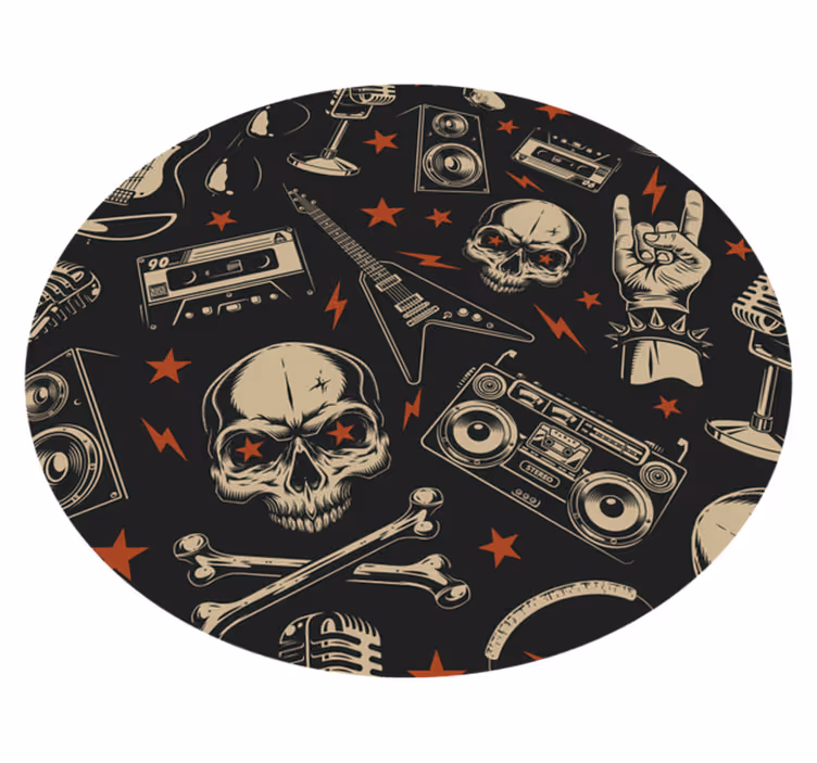 Rock Music Style teenage bedroom vinyl rug - TenStickers