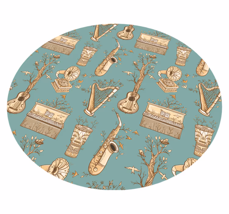 Musical Instruments Harmony vinyl rug - TenStickers