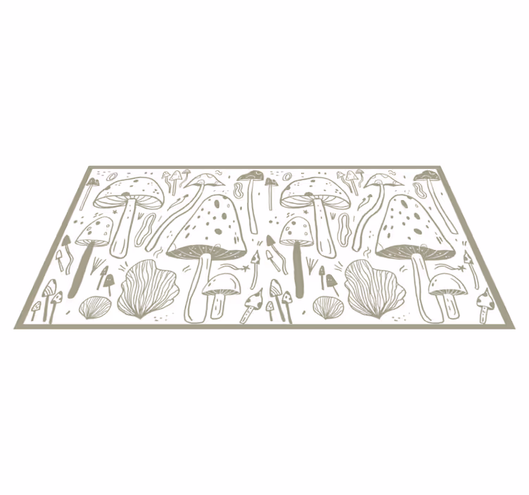 Mushroom sketches vinyl rug flowers - TenStickers