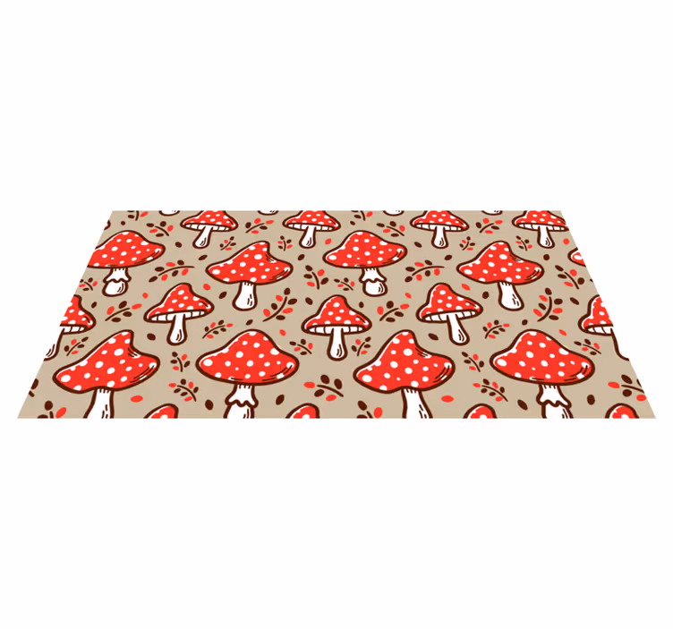 Vibrant Fungal Motifs vinyl rug flowers - TenStickers