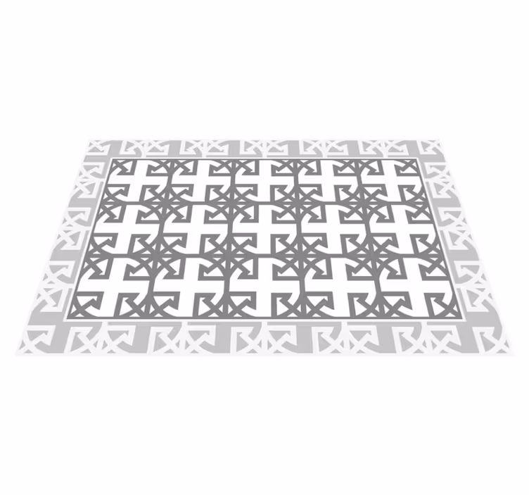 Decorative grey pattern tile vinyl rug - TenStickers