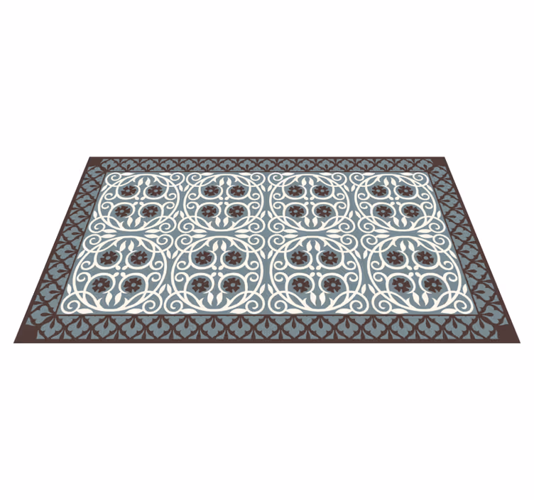 Floral Element Arrangement vinyl rug bathroom - TenStickers