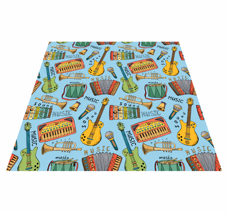 Vinyl rug cheerful musical instruments design - TenStickers