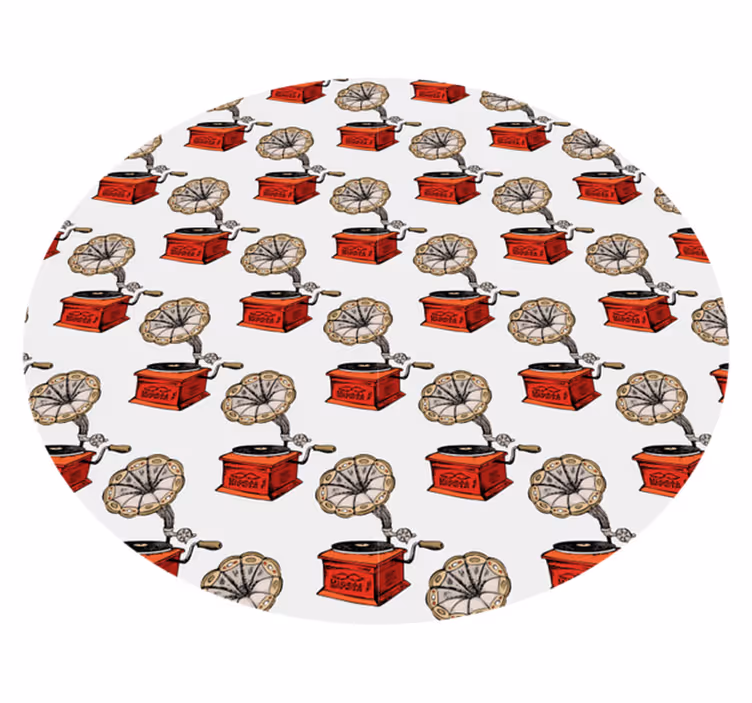 Texture vinyl rug retro music boxes - TenStickers