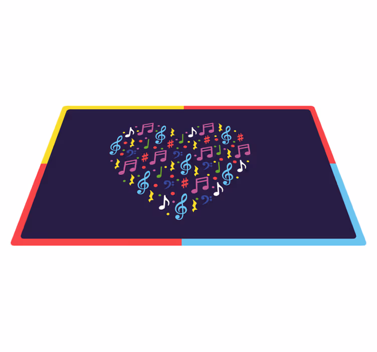 Vinyl rug colorful musical heart - TenStickers