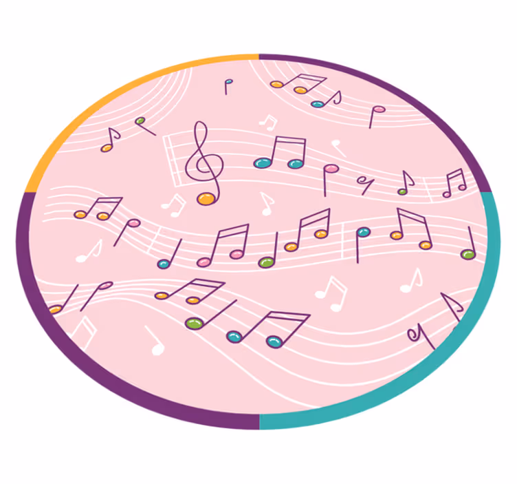 Musical Notes Motif teenage bedroom vinyl rug - TenStickers