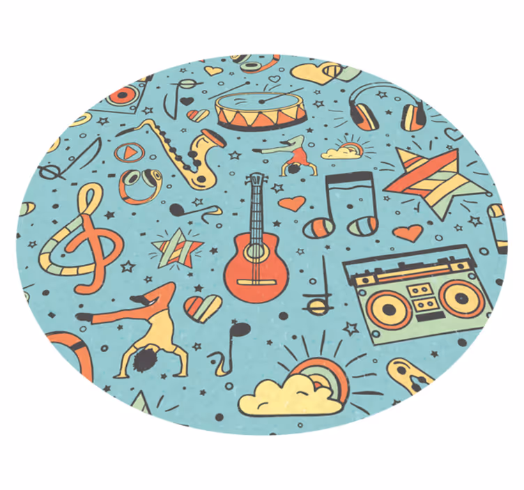 Music Notes Theme vinyl rug - TenStickers