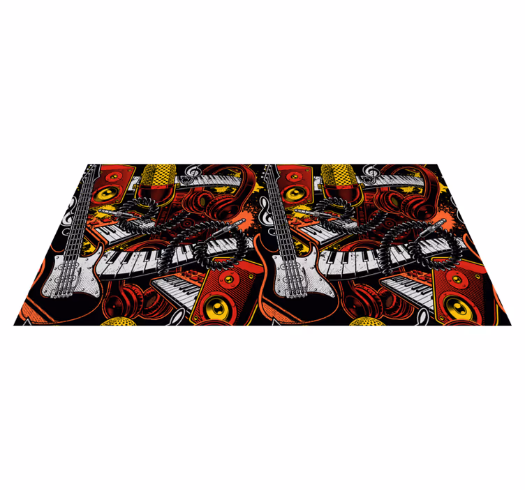 Vinyl rug musical elements showcase - TenStickers