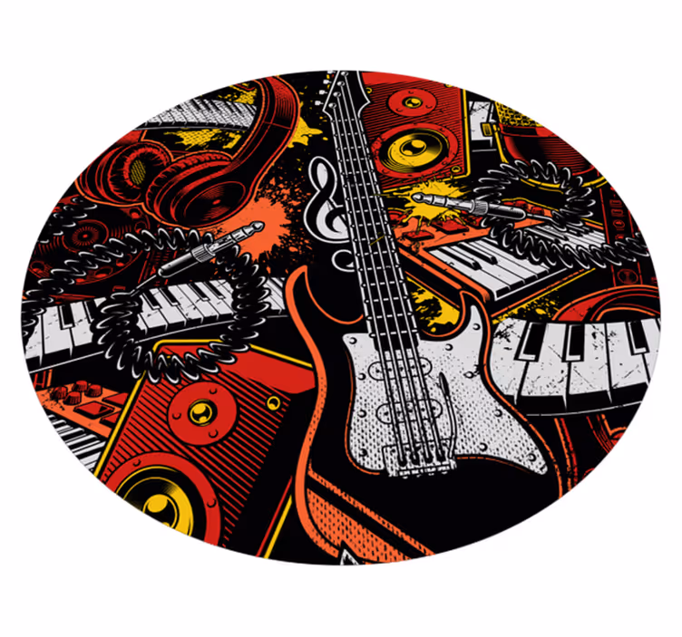 Vinyl rug musical instruments medley - TenStickers