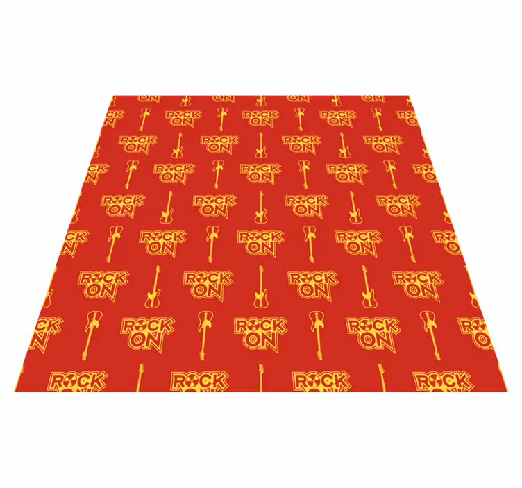Music pattern retro guitars square vinyl rug - TenStickers