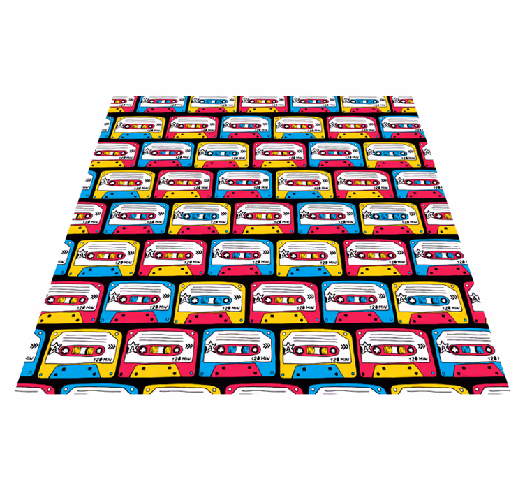 Texture vinyl rug retro audio cassettes - TenStickers
