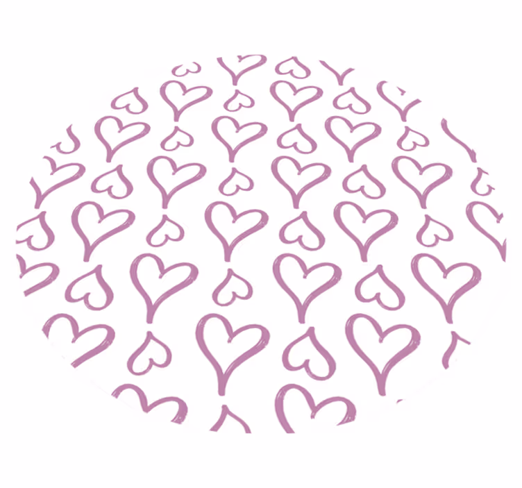 Texture vinyl rug with pink heart design - TenStickers