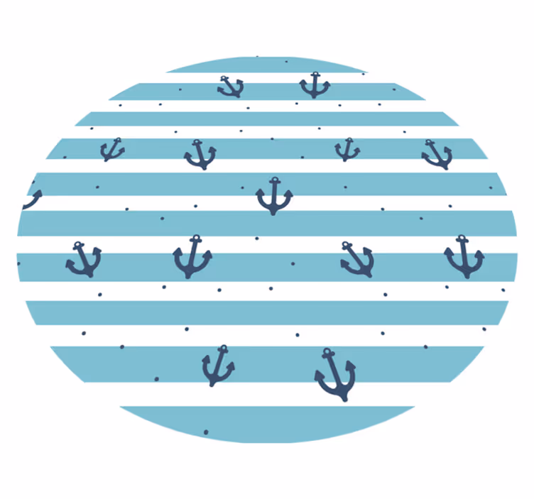 Blue maritime stripes vinyl rug bathroom - TenStickers
