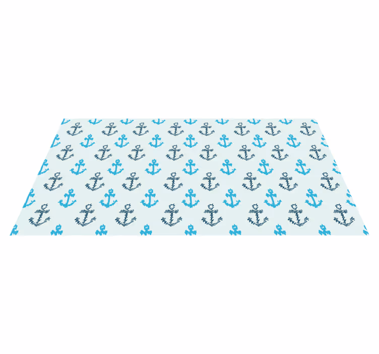 Anchor Pattern vinyl rug bathroom - TenStickers