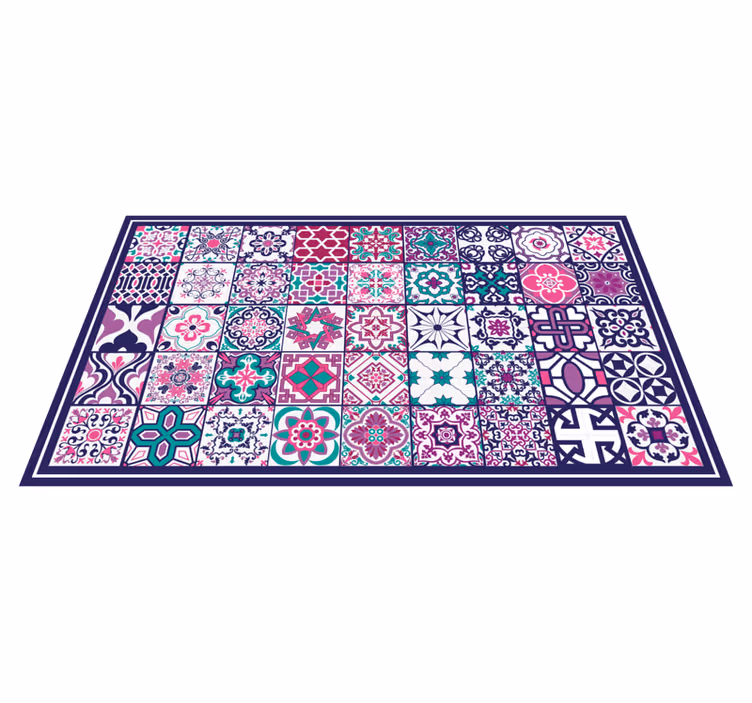 Vibrant Tile Arrangements tile vinyl rug - TenStickers